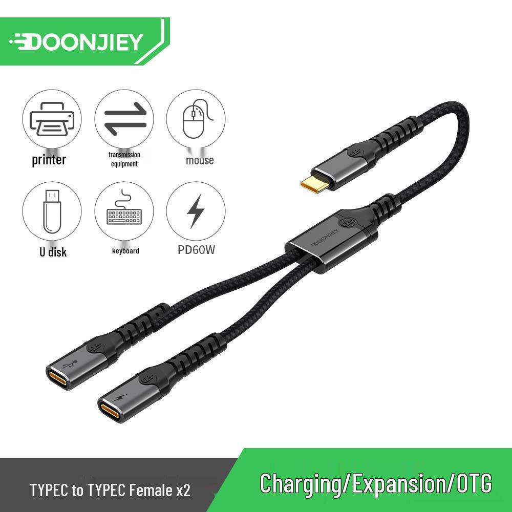 

PD60W Type-C Docking Station: Multi-Function Extender & Splitter with Charger and Connector Features (One-to-Three)