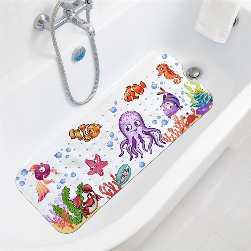 Gyermek Csúszásmentes Rajzfilm Fürdőszobai Szőnyeg - Mosható Ovális Biztonsági Zuhanyzótálca Padló Szőnyeg