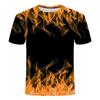 Purple Flame Smoke Border 3D All Over Print Short Sleeve T-Shirt Casual Top