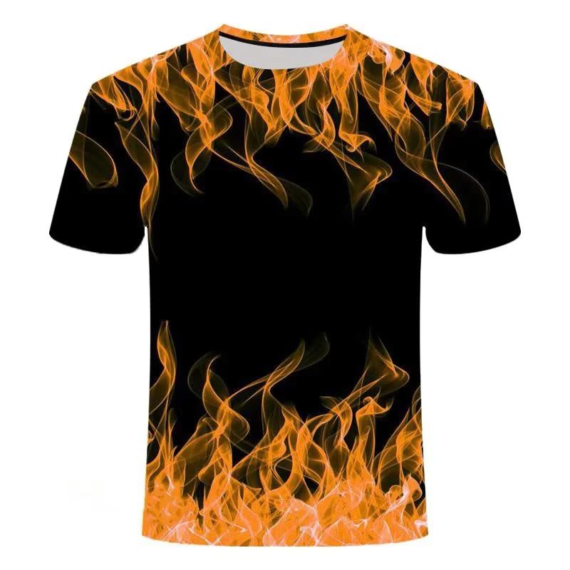 Purple Flame Smoke Border 3D All Over Print Short Sleeve T-Shirt Casual Top