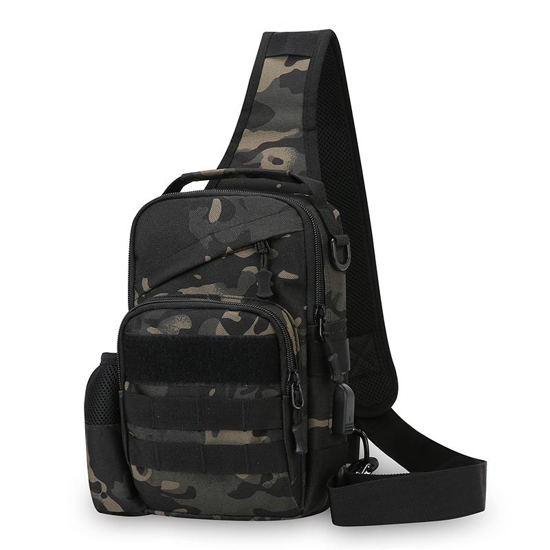 Men Chest Bag Tactical Sling Pack Multi-pocket Crossbody Bags with Bottle Pocket Outdoor Sport Shoulder Sack Hiking Camping Bags