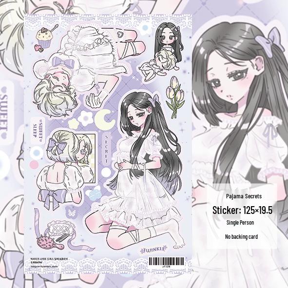 Korean Socialite Girl Character Stickers & Stylish Phone Case Journal DIY Set