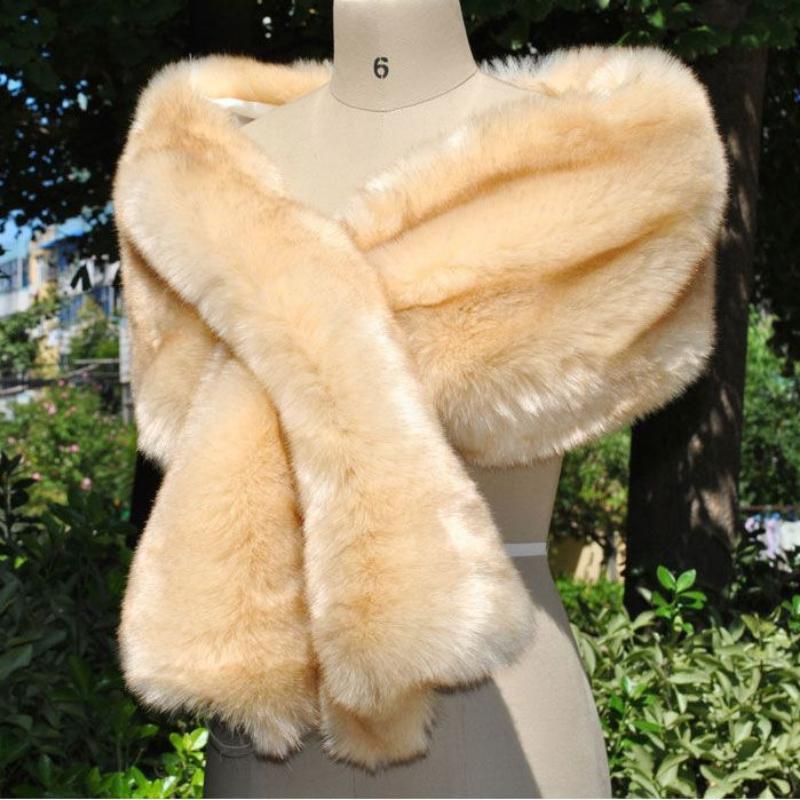 Autumn Winter New Sexy Fashion Women Casual Faux Fur Keep Warm Party Evening Bride Cape Scarf Shawl Clothes Autumn Winter Clothes