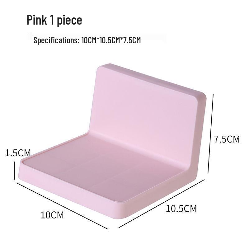 Acrylic Wall-Mounted Bathroom & Kitchen Organizer: Punch-Free, Multifunctional Storage for Dormitory & Cosmetics розовый