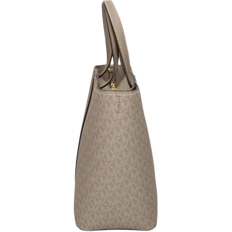 MICHAEL KORS Flora Monogram Coated Canvas Crossbody Tote Medium Women's Beige