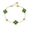 Neues Kleeblatt Fünfblättrige Blume Armband - Vintage Hofstil Chalcedon Armreif für Damen
