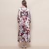 Spring Vintage Floral Maxi Dresses for Women Runway Cross V-Neck Long Lantern Sleeve Sashes Beach Holiday Dress Boho Robe