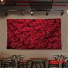 2D Flat Banner, 1 Piece of 2D Flat Red Love Rose Valentine's Day Oversized Background Banner Party Banner Background Party