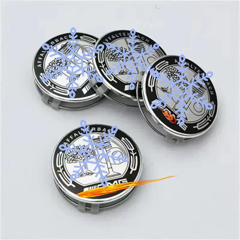 75mm 4 Stück Auto Radnabenabdeckung Emblem Abdeckung passend für Mercedes Benz modifiziertes Zubehör w204 w211 w205 W212 AMG w203