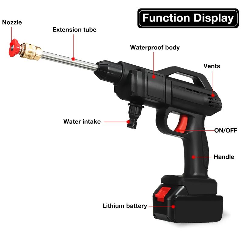 200W Cordless High Pressure Cleaner Washer Spray Water Gun Car Wash Pressure Water Cleaning Machine Washing Machine Dropshipping