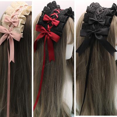Schöne Bowknot süße Lolita Spitze Blume Haar Hoop Anime Maid Cosplay Stirnband Kopfbedeckungen Zubehör handgefertigt