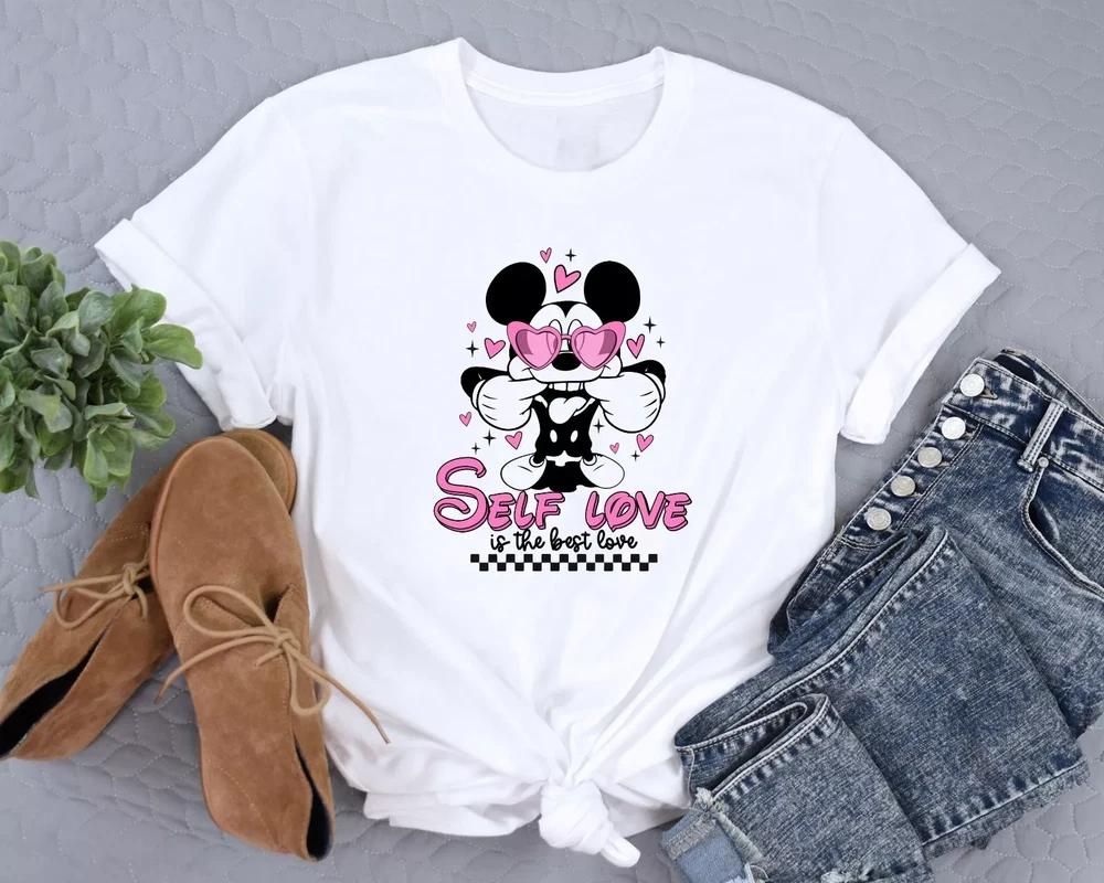 Self Love Is The Best Love Mouse White TShirt S