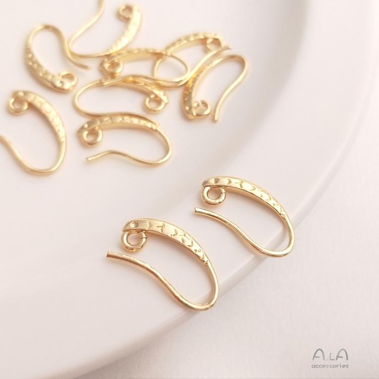 Ah La 14K Gold-Filled Fish Pattern Ear Hook Accessories for DIY Handmade Earrings