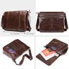 Genuine Leather Men's Crossbody Bag Minimalist High-End Large Capacity Horizontal Flap Design Daily Commuter Shoulder Bag
