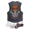 Vest Motorcycle Wooden Wall Clock Pendulum Swing Clock Cafe Decor Home