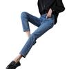 Elastische High-Waist-Schlankheitsjeans für Damen - Retro Slim Fit Straight Leg Cropped Pants