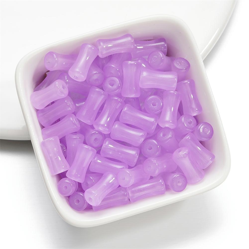 30Pcs 6.5x11.5mm Imitation Jade Bamboo Joint Charm Glass Loose Beads for DIY Handmade Jewelry Bracelet Necklace Making Supplies
