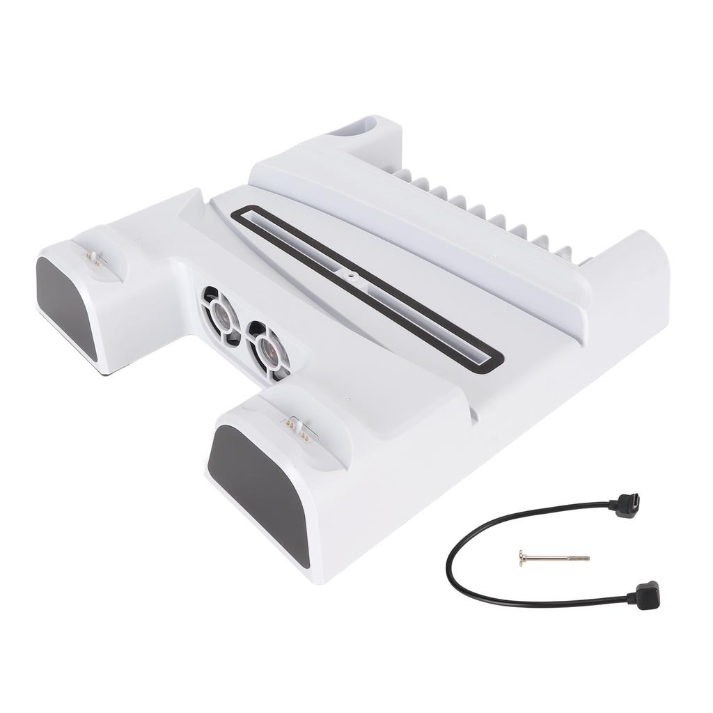 Console Cooling Station 3 Fan Speed Dual Controller Charger Console Stand with 11 Game Slot for PS5