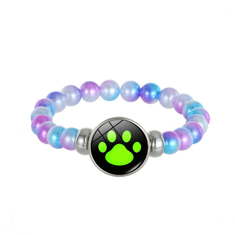 Ladybug Bear Paw Print Beaded Bracelet with Polka Dot Time Gem