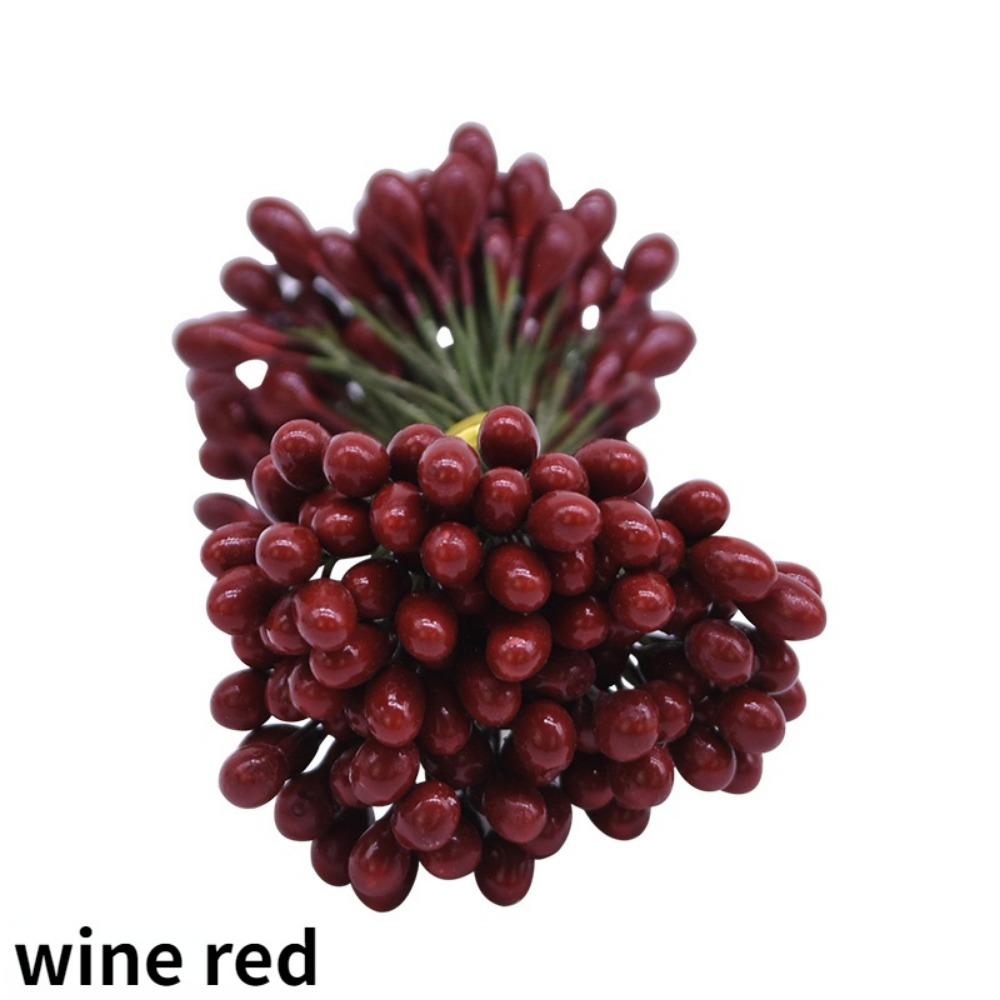 

1 упаковка 5 мм искусственные ягоды вишневые тычинки мини искусственные цветы DIY венок свадебный декор для вечеринки принадлежности вино красного