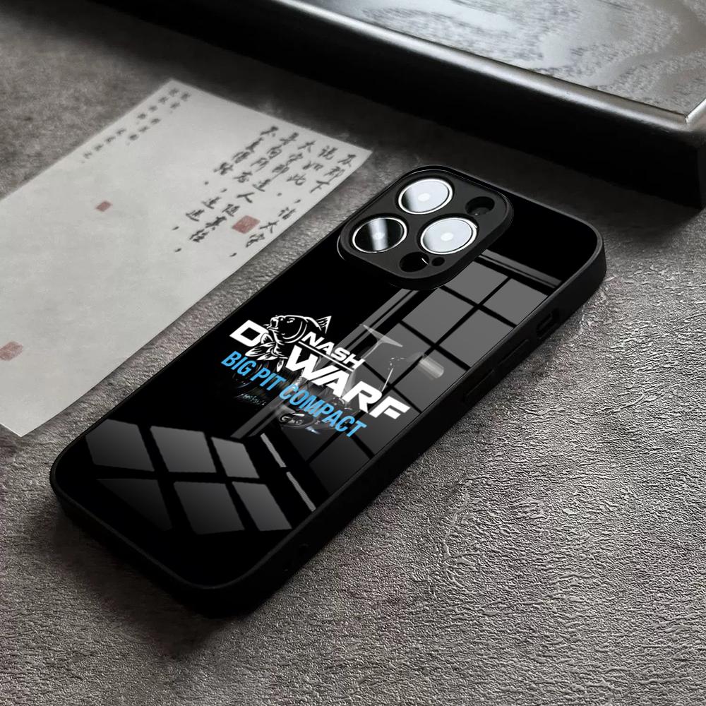 Nash Fishing Logos Phone Case For IPhone 16 Pro Max 14 17 Air 12 15 11 13 Mini X XR XS Max SE Glass Cover