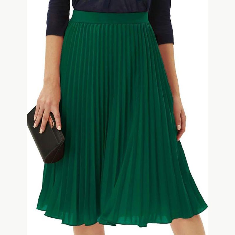 Solid Color Elastic Waist Half Length Skirt Pure Color Elastic Waist Skirt