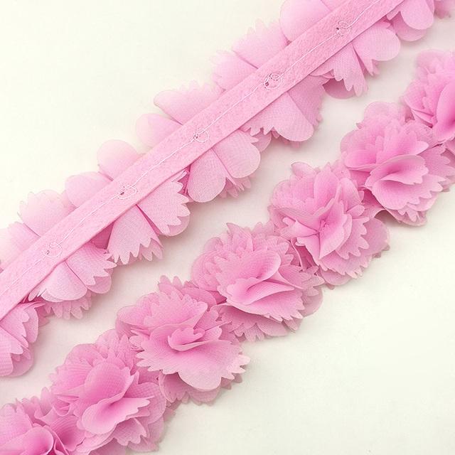 (1 meter) Chiffon lace fabric Webbing Decoration flower gift ribbons crafts Non-woven fabrics base laces