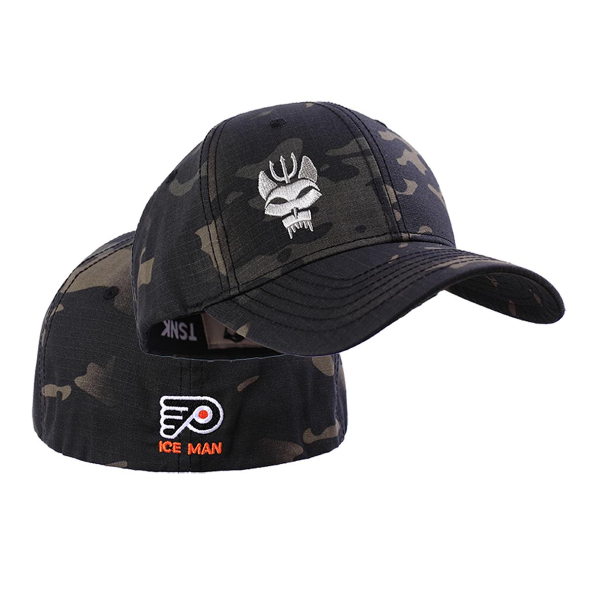 

Unisex Forked Wolf Embroidery Snapback Camouflage Baseball Caps Spring And Autumn Outdoor Adjustable Casual Sunscreen Hat
