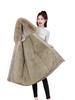Winter pie overcomes women's medium and long loose large size large fur collar cotton clothes thickened warm jacket in stock