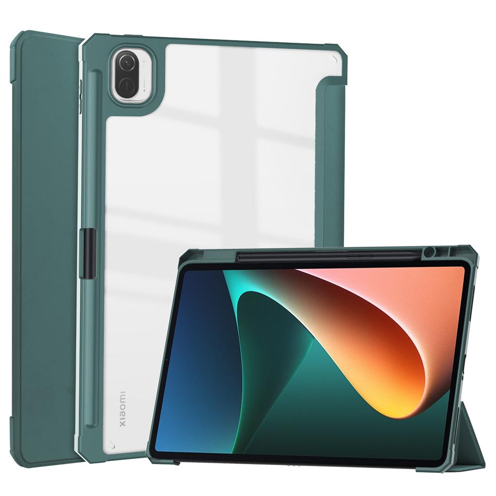 Luxury for Xiaomi MiPad Mi Pad 5 Pro Mi Pad 5 Transparent Back PU Leather Smart Cover with Pencil Holder Case for Tablets