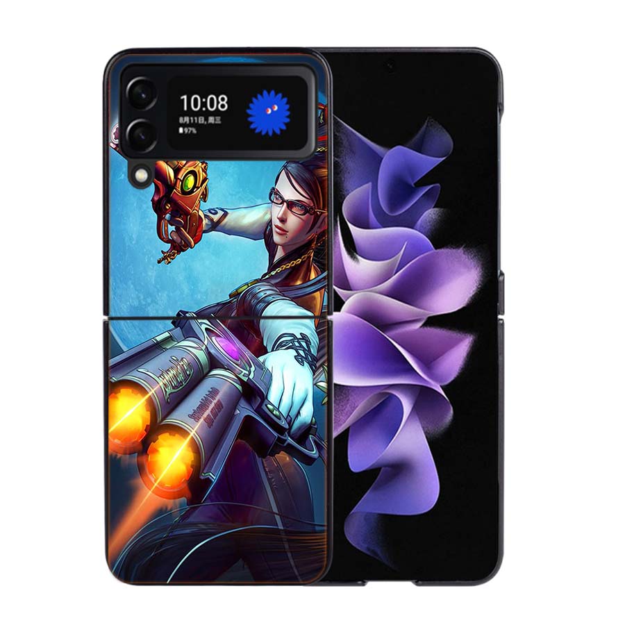 Bayonetta Phone Case For Samsung Z Flip 7 6 5G Galaxy Z Flip4 Z Flip5 Z Flip3 Coque Black Hard PC Shell Protective Cover