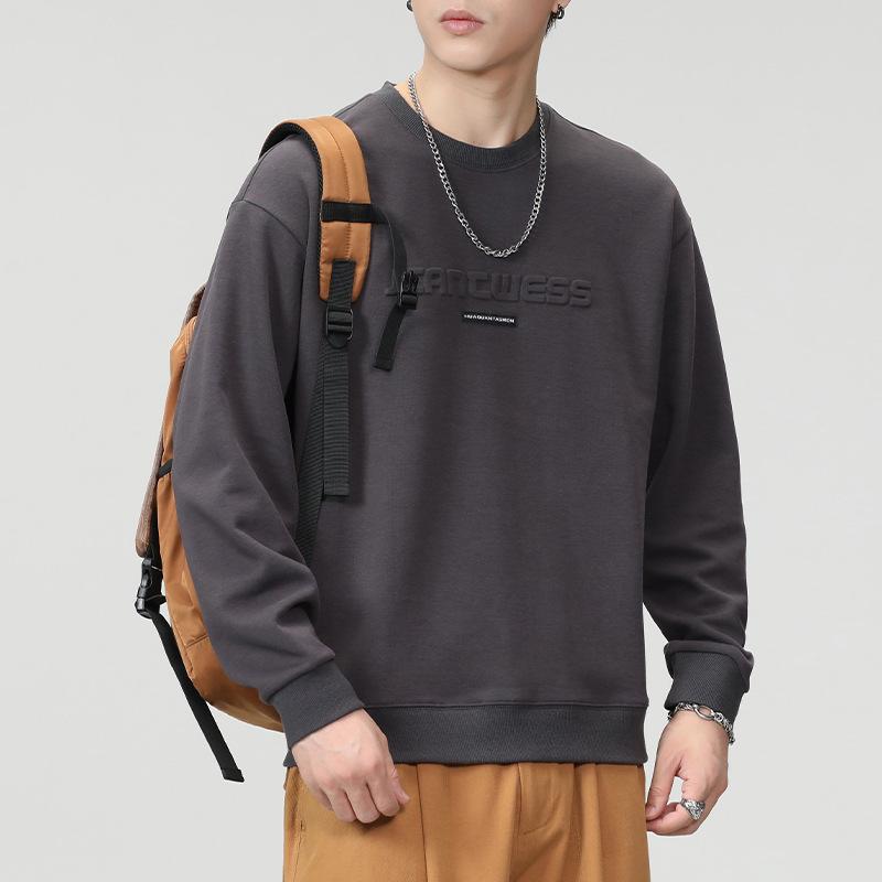 Свитер мужской осенне-зимний внутренний топ с круглым вырезом и длинными рукавами — фото 4