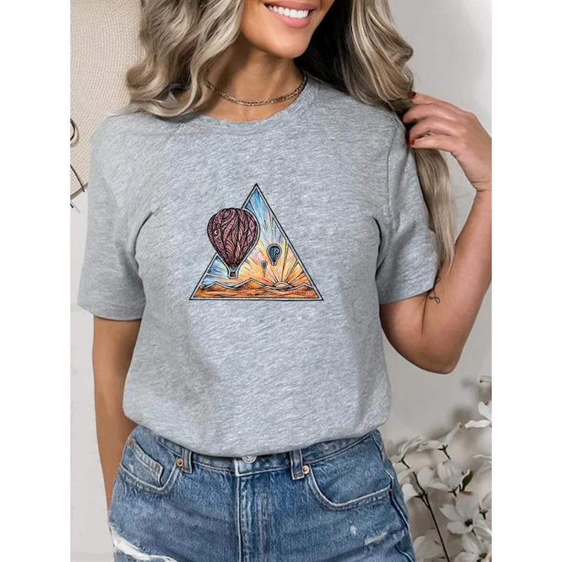 3d pattern printing short-sleeved summer graphic T-shirt ladies fashion women's clothing tops