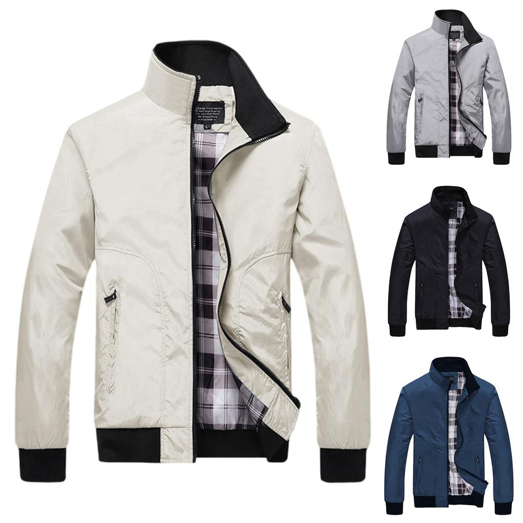 Men's Long Sleeve Stand Collar Casual Jacket - Outdoor Fashion Trendy for Everyday Wear