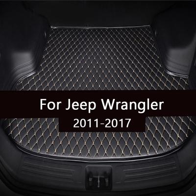Estera de maletero de coche para Jeep Wrangler 20112012 2013 2014 2015 2016 2017, revestimiento de carga, alfombra, accesorios interiores