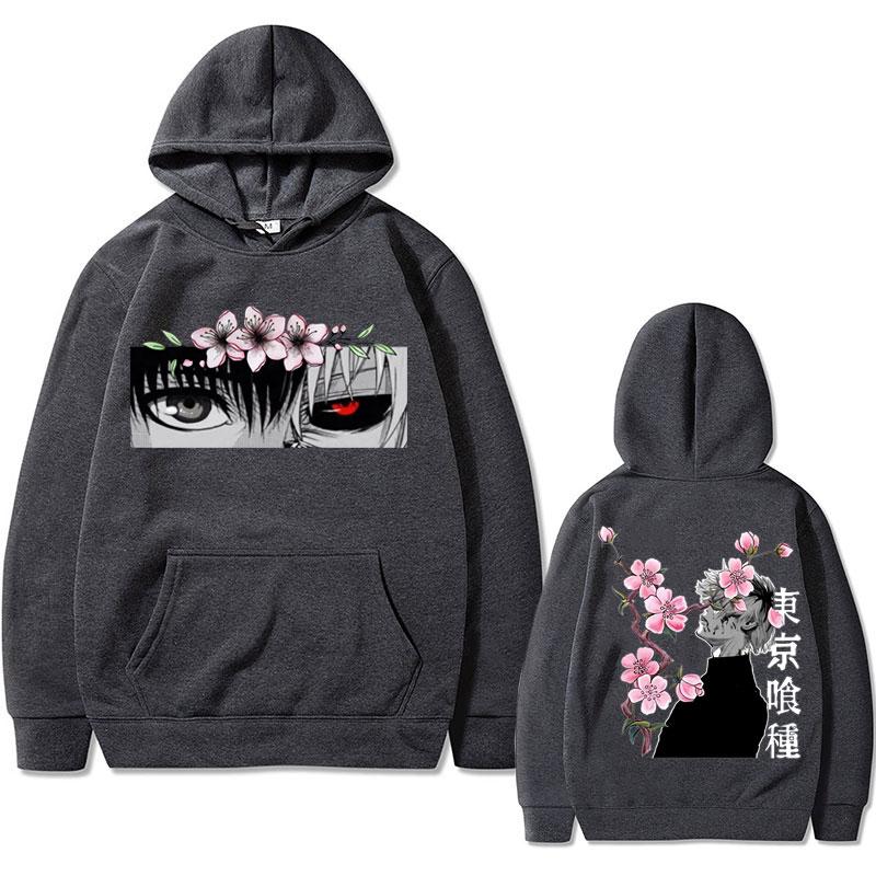 Japanese Anime Ken Kaneki Tokyo Ghoul Hoodies Men Women Manga Hooded Sweatshirt Fashion Oversized Hoodie Pullover Streetwear