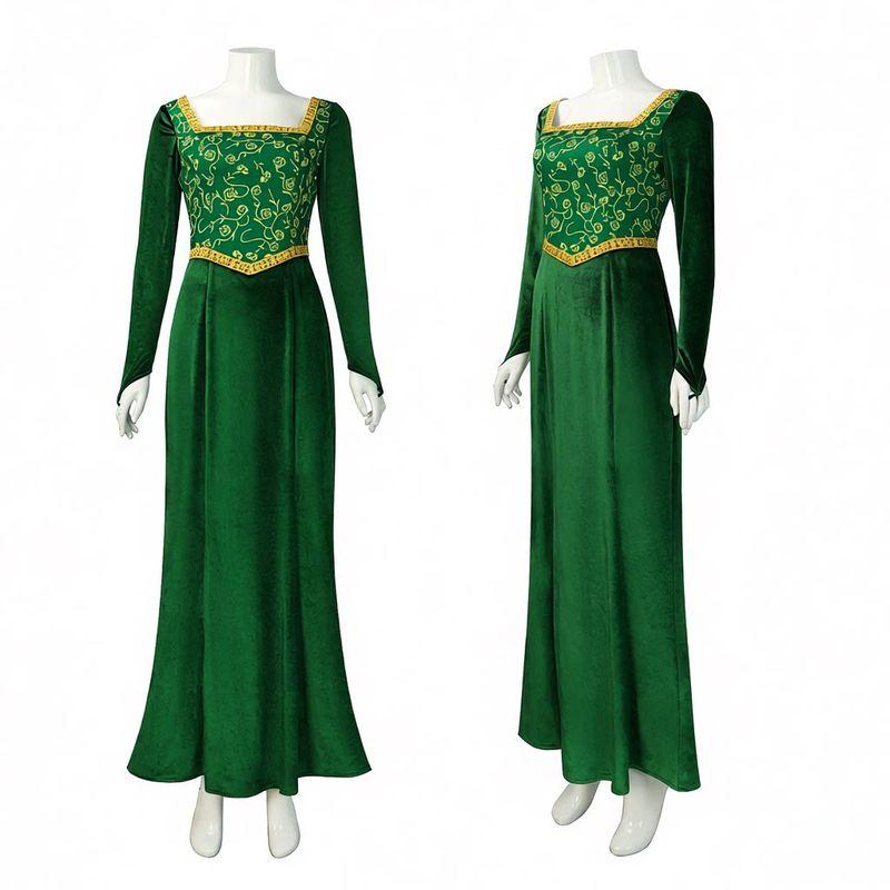 Shrek Principessa Fiona Costume Cosplay Principessa Fiona Vestito Lungo Verde Costume Cosplay