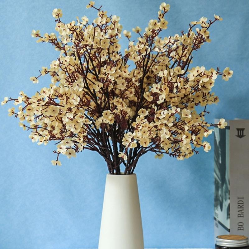 Realistic 50CM Silk and Plastic Gypsophila Flower for Home Decoration and Banquets Artificial Bright Color Blooms