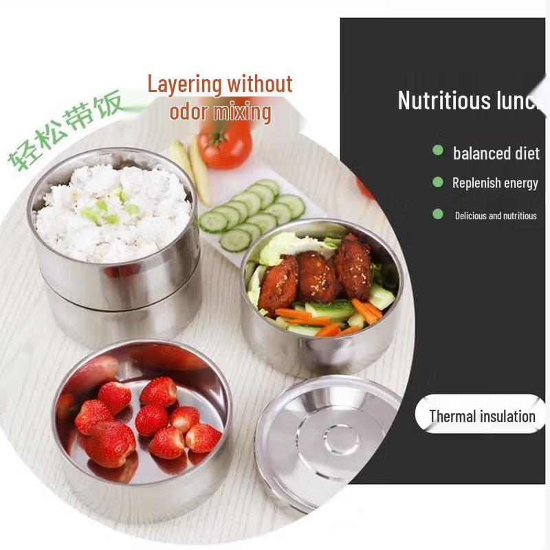 SIFAR 304 Stainless Steel Multi-Layer Thermal Lunch Box with Handle