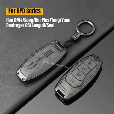 For BYD Han DM-i Song Qin Plus Yuan 05 Seagull Seal Dolphin Zinc Alloy Car Key Fob Cover Full Protection Key Shell Accessories