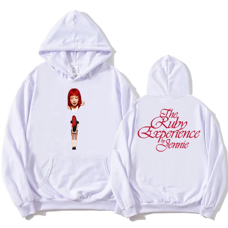 The 1st Studio Album Ruby Hoodie The Ruby Experience Jennie Sweatshirt Long Sleeve Korean Singer Printing Pullovers Women Hoody
