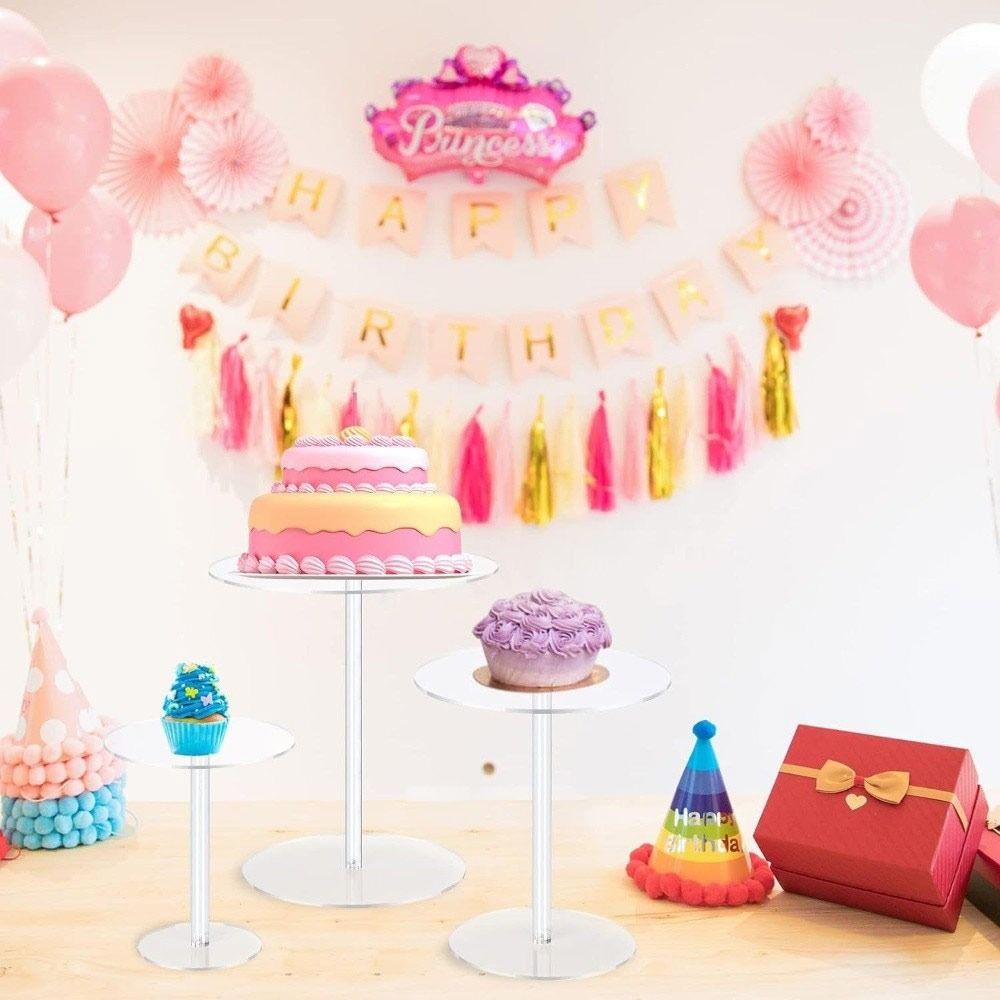 Gifts Acrylic Cake Stand Transparent Double-layer Dessert Display Rack Round Party Dessert Stand Wedding Birthday