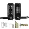 Mechanical Keyless Entry Door Lock, 14 Digit Keypad, Double-sided Embedded Outdoor Gate Door Locks Set with Keypad and Handle, Water-proof Zinc Alloy,