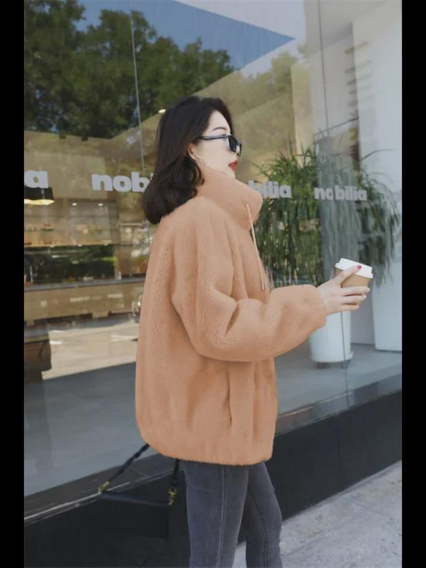 2022 Winter Korean Style High-end Double-faced Cashmere Wool Coat for Women - Medium-length, Fashionable