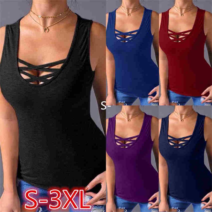 Vesty - Cross-design Tank With Adjustable Straps - Stylish & Hot