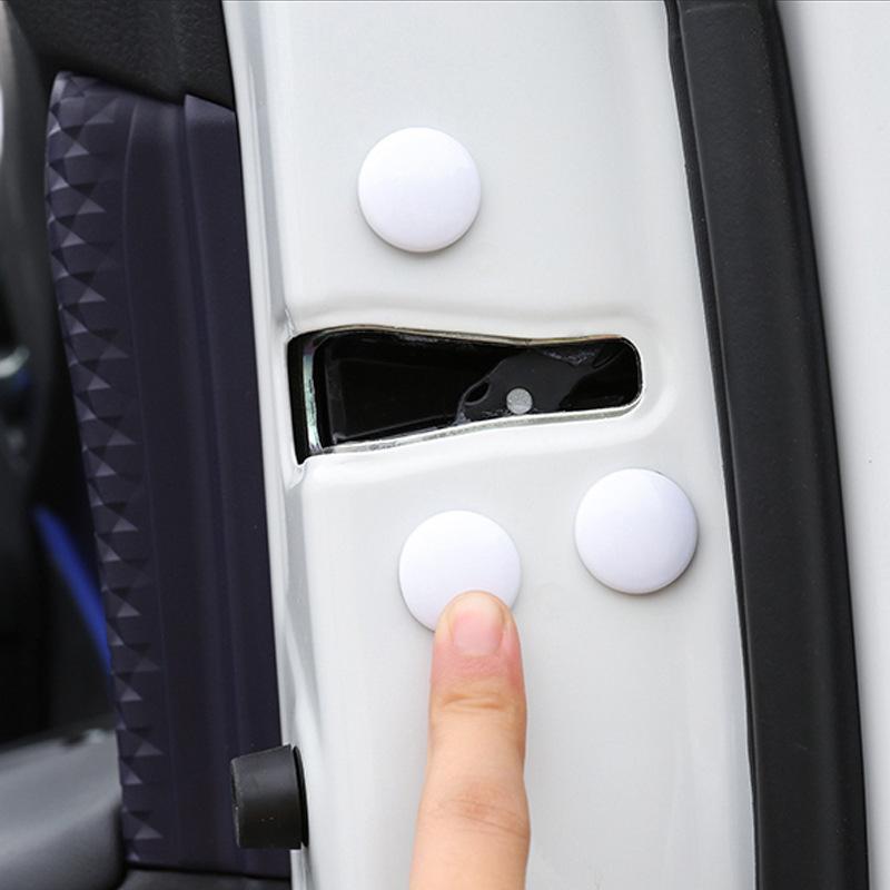Vis de porte de voiture universelles Couvercle de protection Anti-rouille et anti-poussière Noir Blanc 12pcs/set Accessoires de modification d'intérieur de voiture