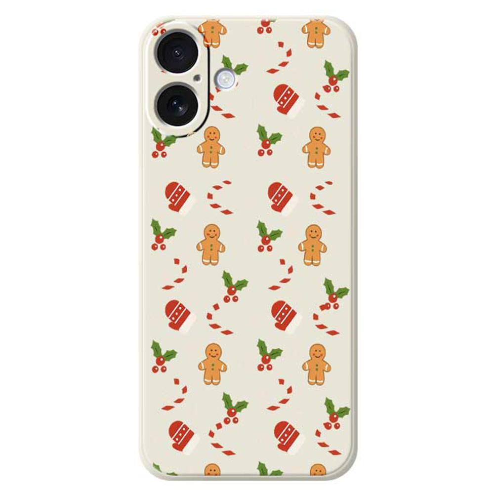 

For iPhone 17 Case Gingerbread Gloves Pattern Printing Straight Edge TPU Phone Back Cover