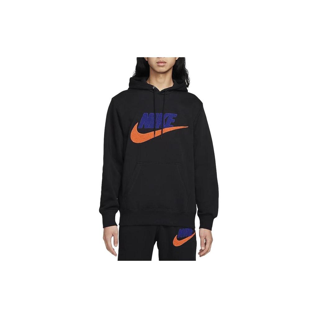 Nike Sweat à capuche polaire à manches longues avec imprimé logo lettre Club Fleece pour homme noir FN3105-010