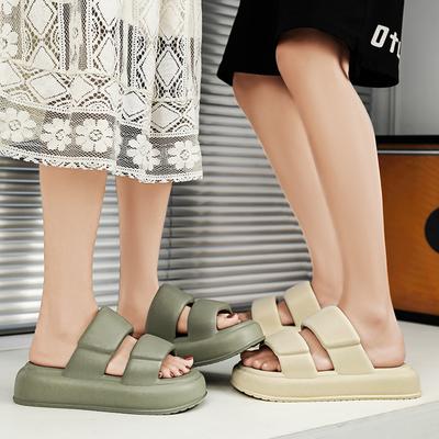 Hausschuhe Damen Sommer Mode Ausgehen Zuhause Baden Rutschfest Ein-Riemen-Schuh Herren Strandschuhe