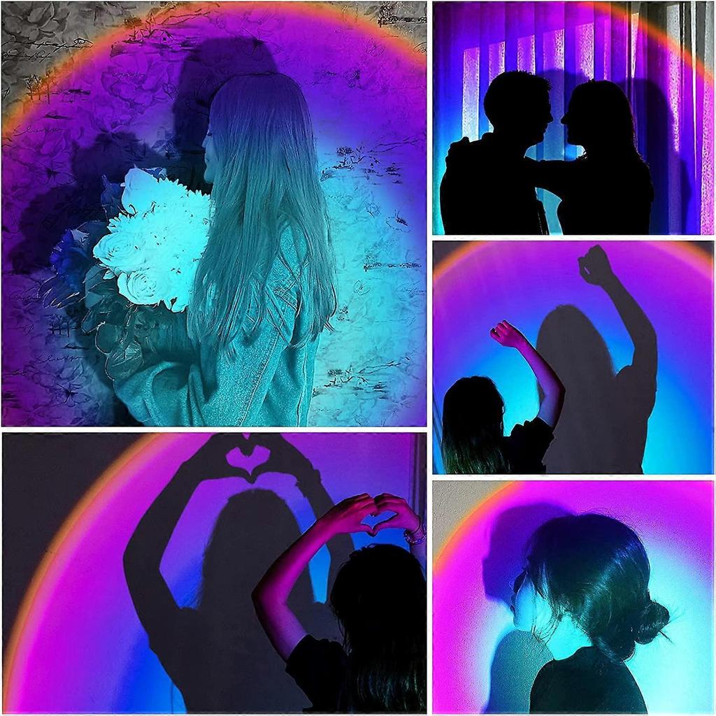 Sunset Lamp Projector Sunset Projection Lamp, 360 Degree Rotation Rainbow Sunset Light LampNight Light Projector LED LampRomantic Atmosphere Projector